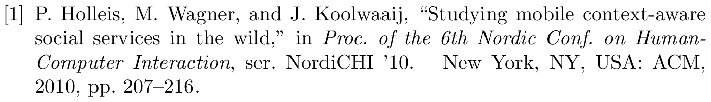 IEEEtran: example of a bibliography item for an inproceedings entry